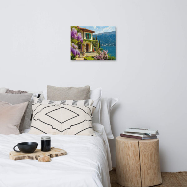 Impasto painting of a Lake Como Villa