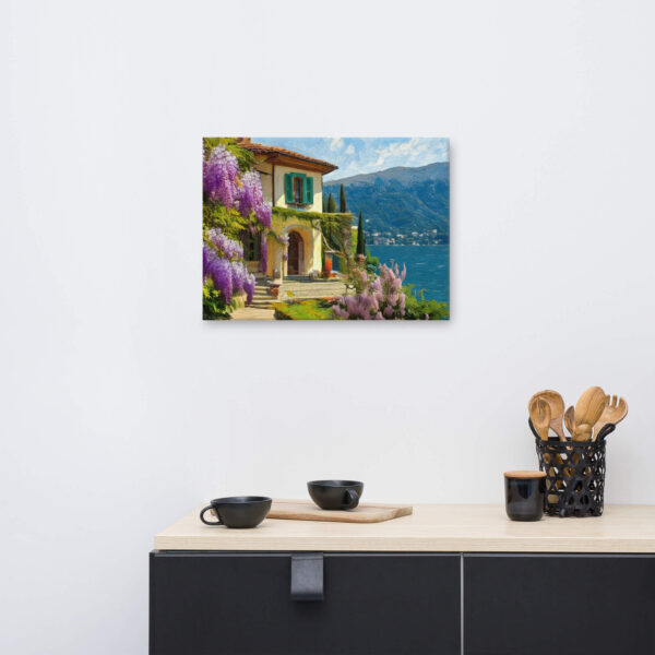 Impasto painting of a Lake Como Villa