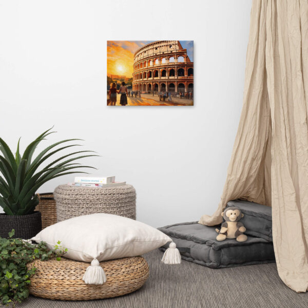 Impasto painting of the Colosseum in Rome