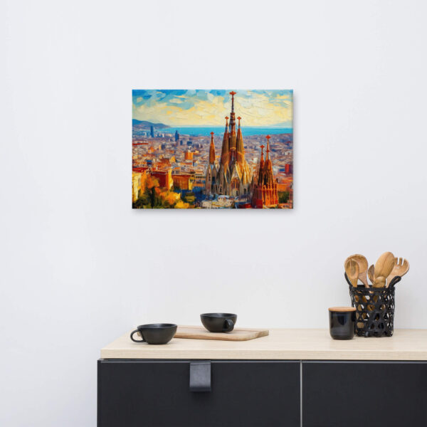 Impasto painting of Barcelona