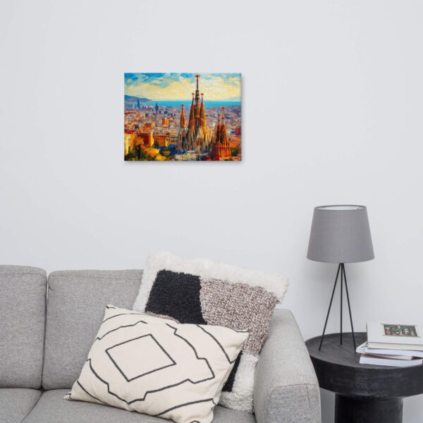 Impasto painting of Barcelona