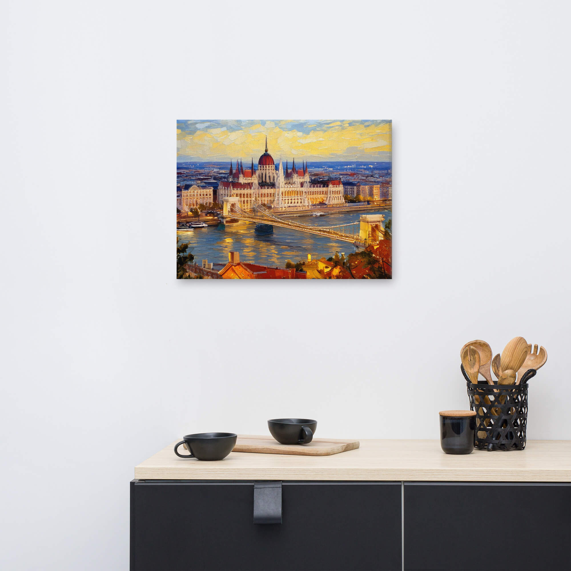 Impasto painting sunset in Budapest - Image 2