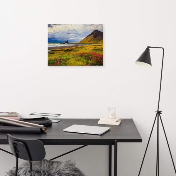 Impasto painting Iceland landscape