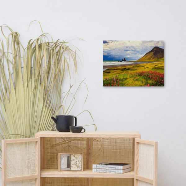 Impasto painting Iceland landscape