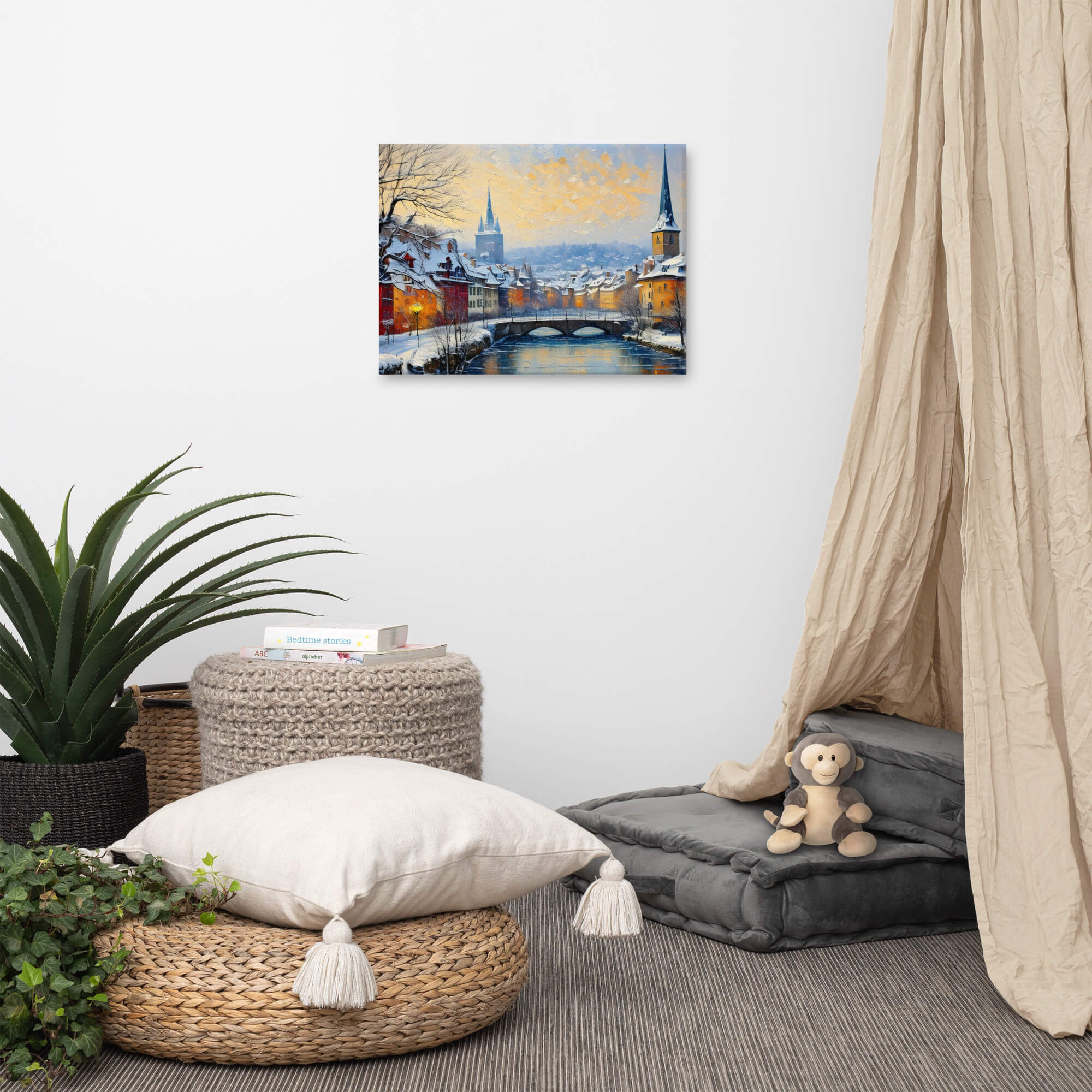 Impasto painting of Zurich - Image 3