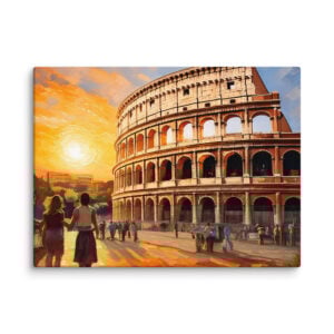 Impasto painting of the Colosseum in Rome