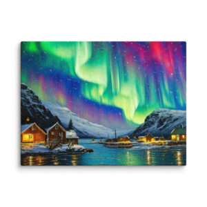 Impasto painting of Northern Lights