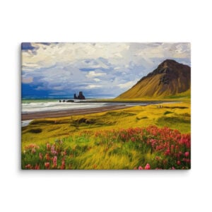 Impasto painting Iceland landscape