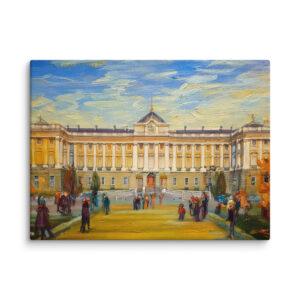 Impasto painting of Royal Palace, Madrid