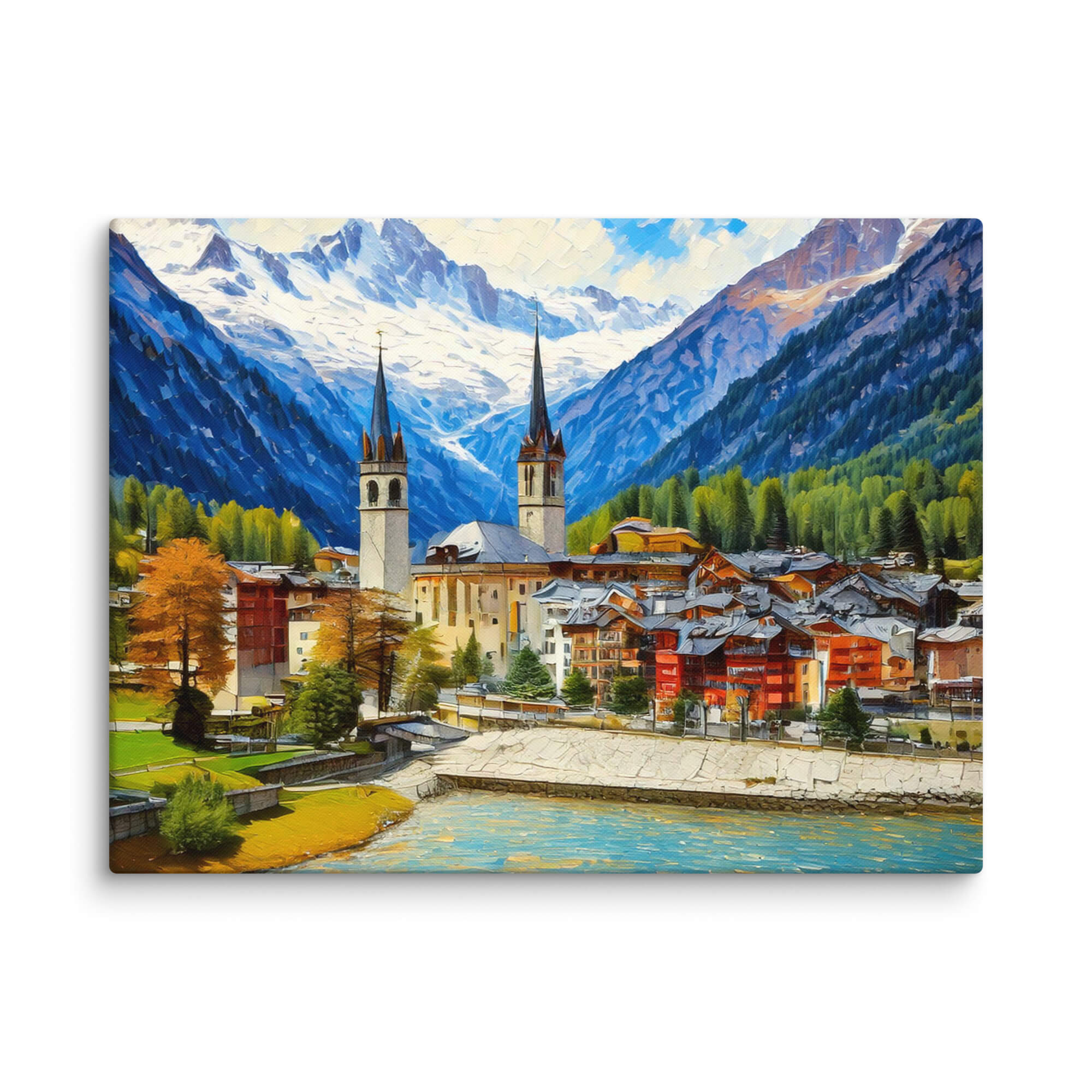 Impasto painting of St. Moritz - Image 1