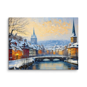 Impasto painting of Zurich