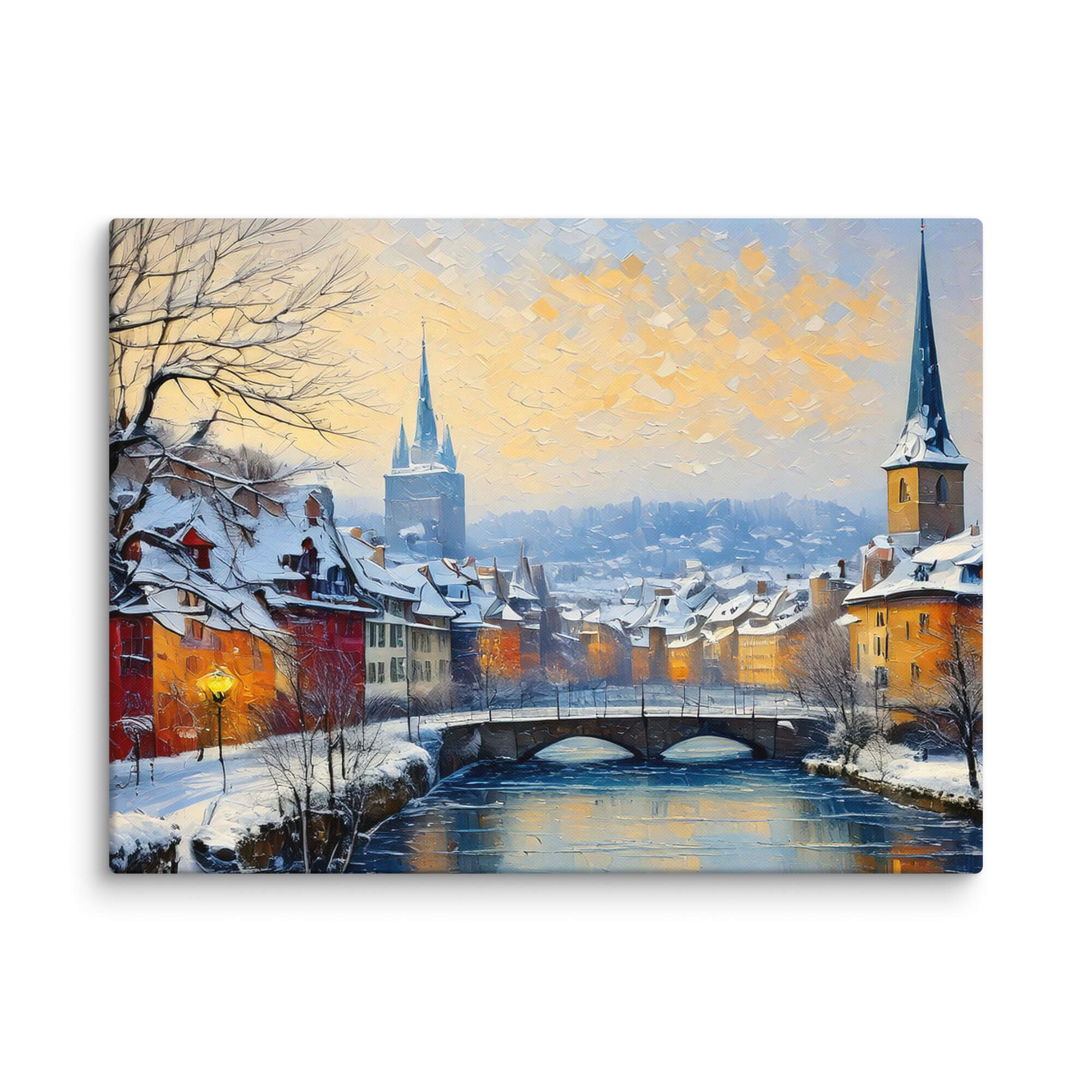 Impasto painting of Zurich - Image 1